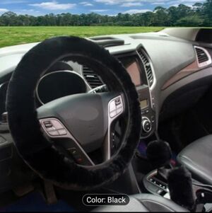 3 Pcs Black Steering Wheel Cover